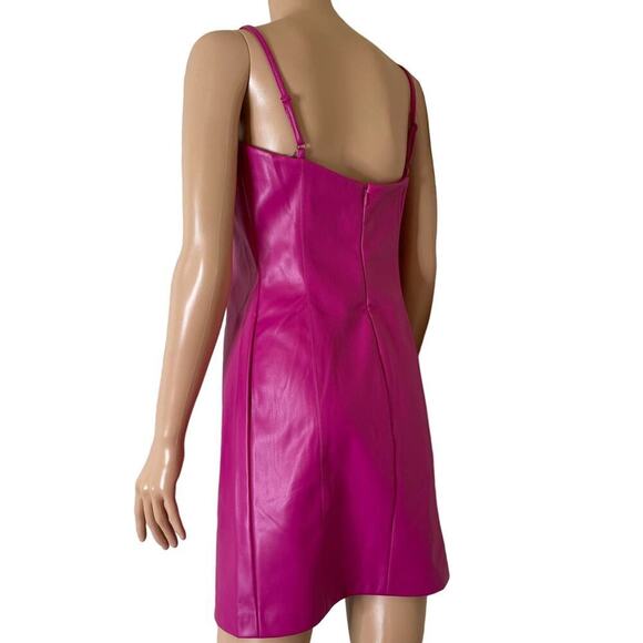 Steve Madden Womens Shanelle Faux Leather Mini Party Bodycon Dress PINK SZ M - Picture 3 of 11